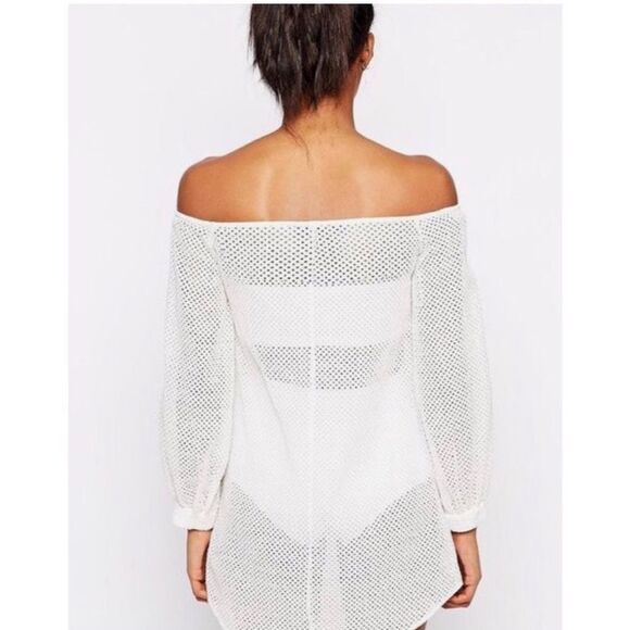 NWT Shakuhachi Off The Shoulder Sheer Dress Cover Up Small - Picture 3 of 17